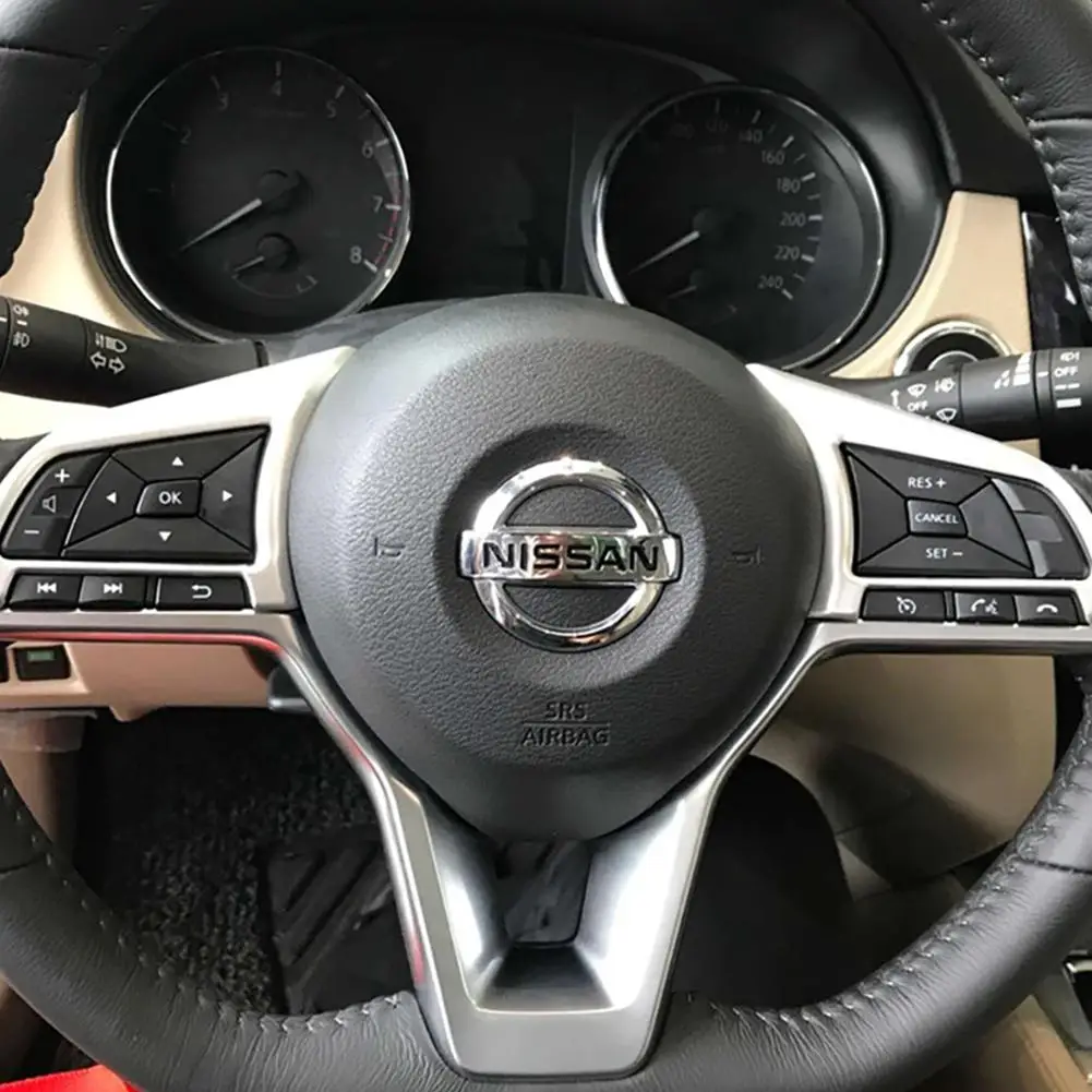 Dragonpad 2pcs For Nissan X-Trail Rogue- Interior Steering Wheel Button Cover Trim Car Styling Accessories