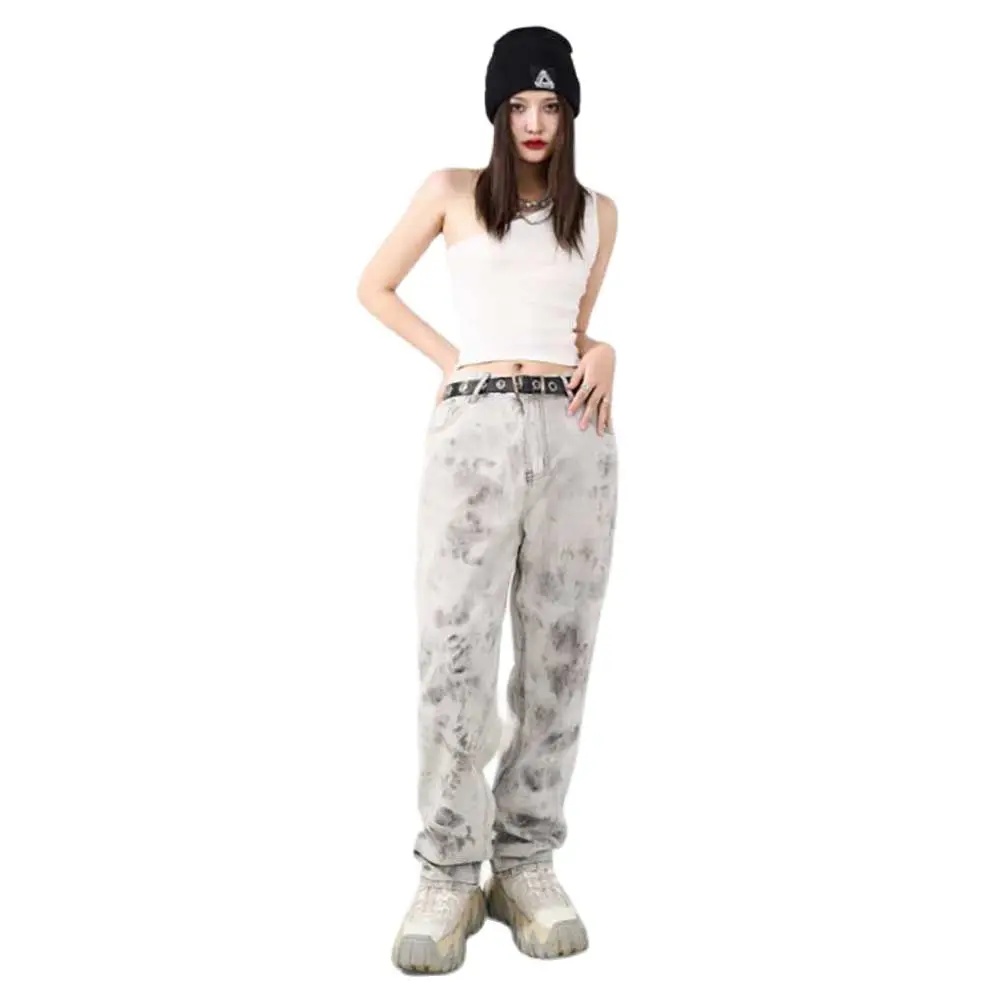 New Fashion Winter Jeans Men's Pants Loose Baggy Straight Denim Camouflage Streetwear Clothing