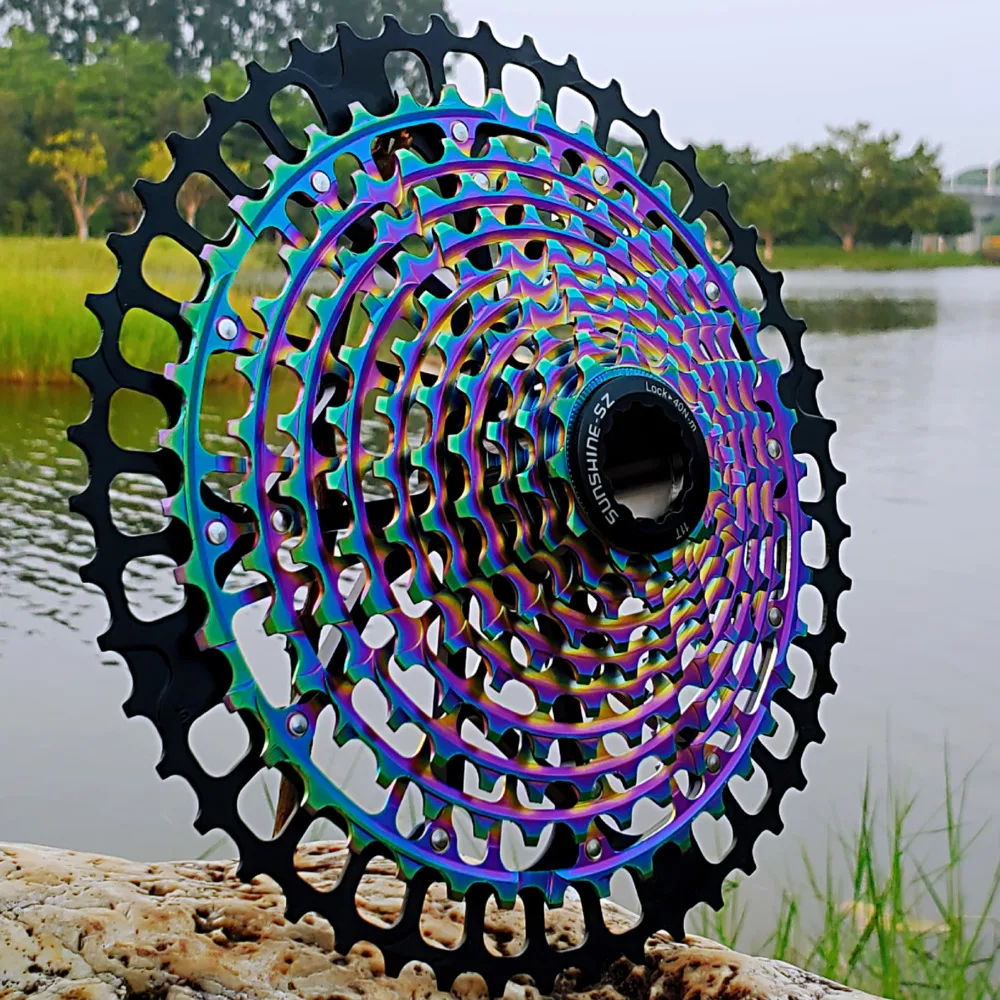 

Sunshine 11/12 Speed MTB Road Bike Cassette Freewheel 11-50T Ultralight Bicycle Rainbow Flywheel Universal Ratio Teeth