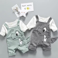 Детская одежда г., детская одежда Модная хлопковая одежда с длинными рукавами и рисунком динозавра для мальчиков