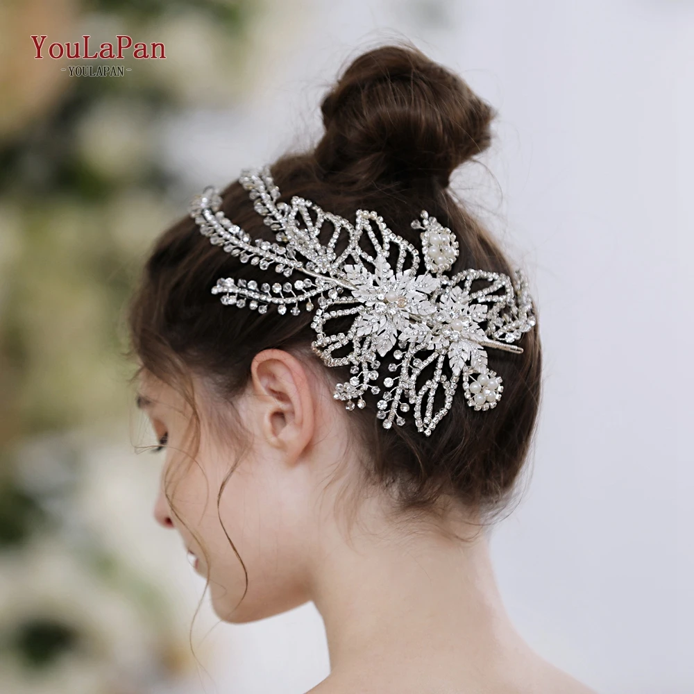 YouLaPan HP254 свадебные волосы лоза боковая головная повязка на голову свадебный Кристалл Женская тиара кристалл головной убор Свадебная повязка на голову
