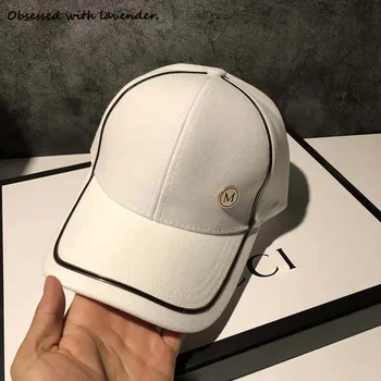 

Obsessed with lavender. Hat female spring and autumn baseball cap Korean fashion Japanese Cap black and white Joker