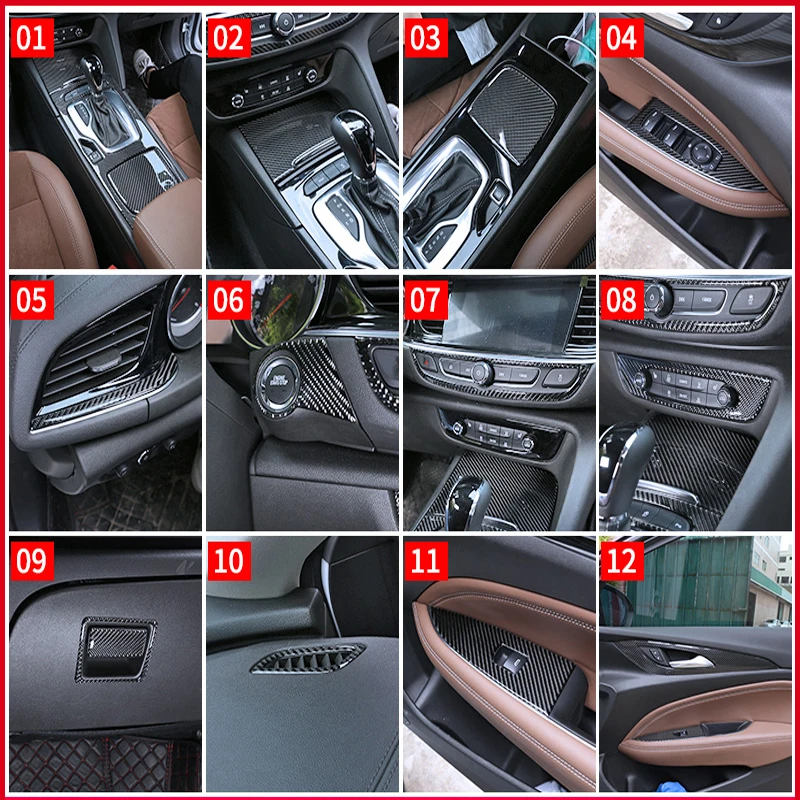 

For 17-19 Buick New Regal Lnterior Modification Carbon Fiber GS Central Control Lnstrument Panel Sticker Gear Panel Frame