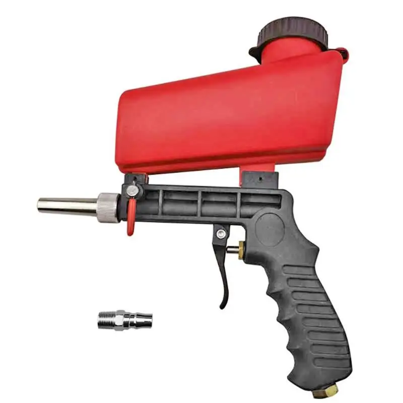 

90psi Portable Gravity Sandblasting Gun Aluminium Pneumatic Sandblaster Spray Gun Sand Removal Blasting Power Machine
