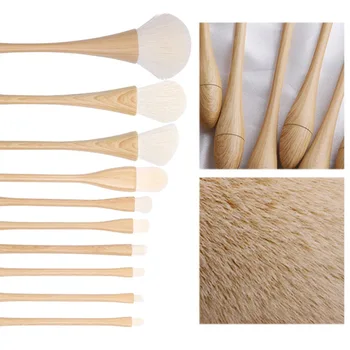 

Bamboo Handle 10pcs Make-up Brushes Set Tools Eye Make-up Brush For Foundation Powder Blush Eyeshadow Concealer Cosmetics