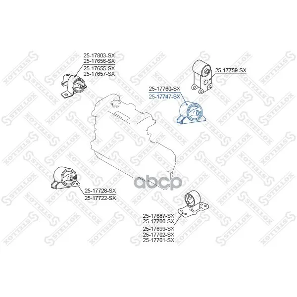 25-17747-Sx_подушка Двигателя Задняя! Nissan Primera P12 2001