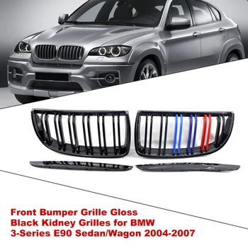 

Front Bumper Grille Gloss Black Kidney Grilles Mix-Color Replacement for BMW 3-Series E90 Sedan/Wagon 2004-2007 Car Accessories