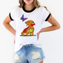 Dachshund/футболка с принтом бабочки из мультфильма женская футболка с изображением животных и собак harajuku, летняя верхняя одежда, футболка в стиле панк, femme