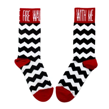 

David Lynch Twin Peaks Red Room pattern Fire walk with me socks
