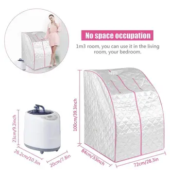 ซาวน่าแบบพกพาซาวน่าไอน้ํา 3.L 1500W รีโมทคอนโทรลอัจฉริยะล้างสารพิษ Slimming Personal Spa Salon Home ซาวน่าเก้าอี้ 1