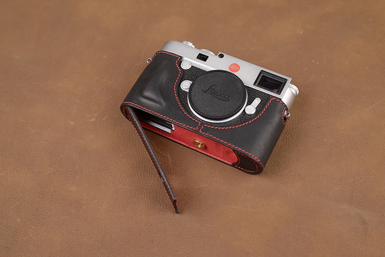 Genuine Leather Camera Case Handmade Half Body Bag Cover For Leica