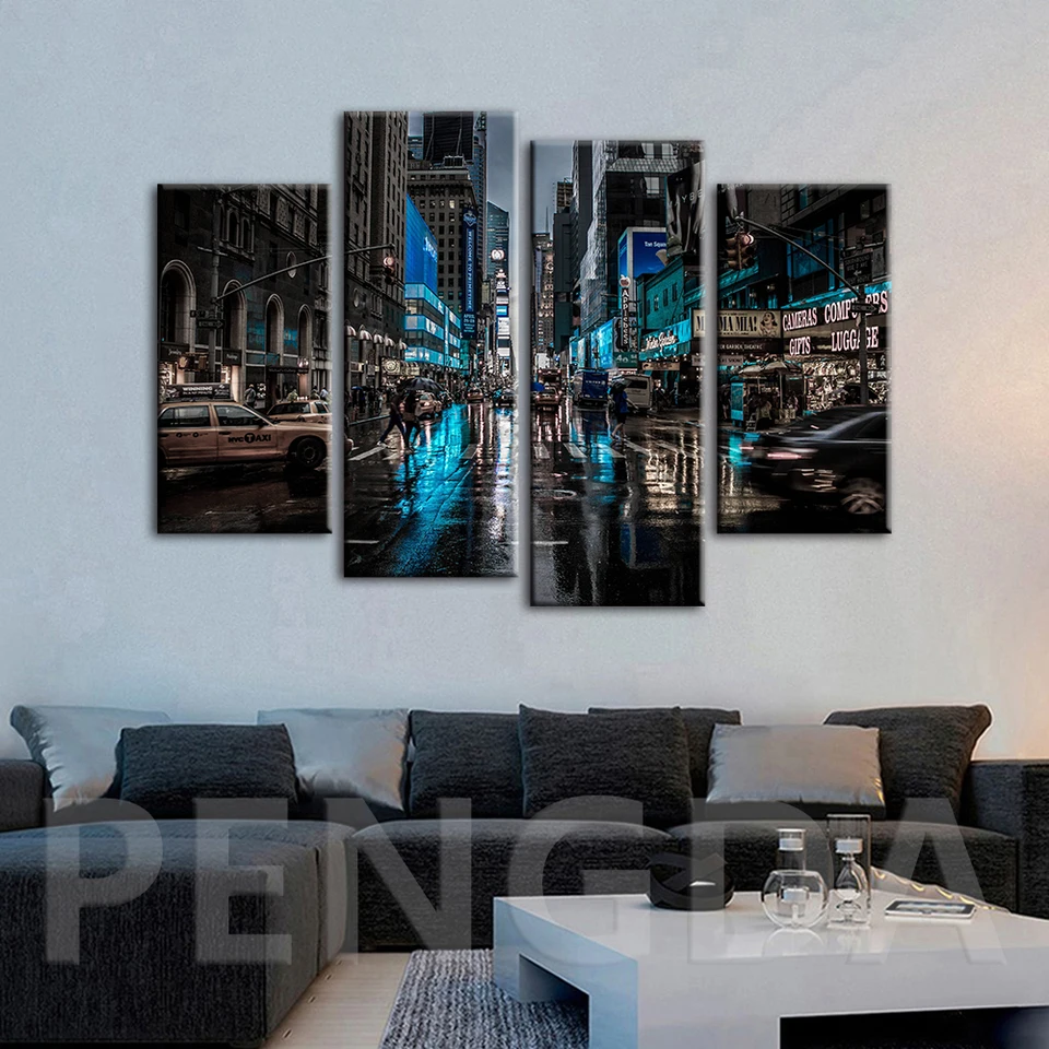 Cuadros De Lienzo Decoracion Del Hogar Pinturas De La Calle Urbana