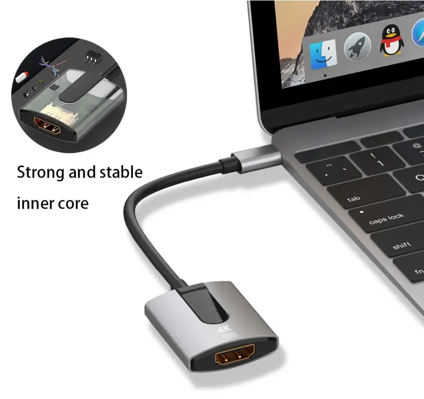 USB C к HDMI кабель адаптер usb type C к HDMI адаптер 4K конвертер для huawei mate 10/20 Macbook Chromebook samsung S8 Note8
