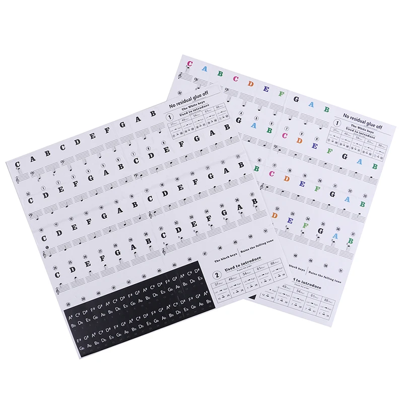 Pro Transparent Piano Electronic Keyboard Key Piano Stave Keyboard Sticker Note Sticker for beginners high quality