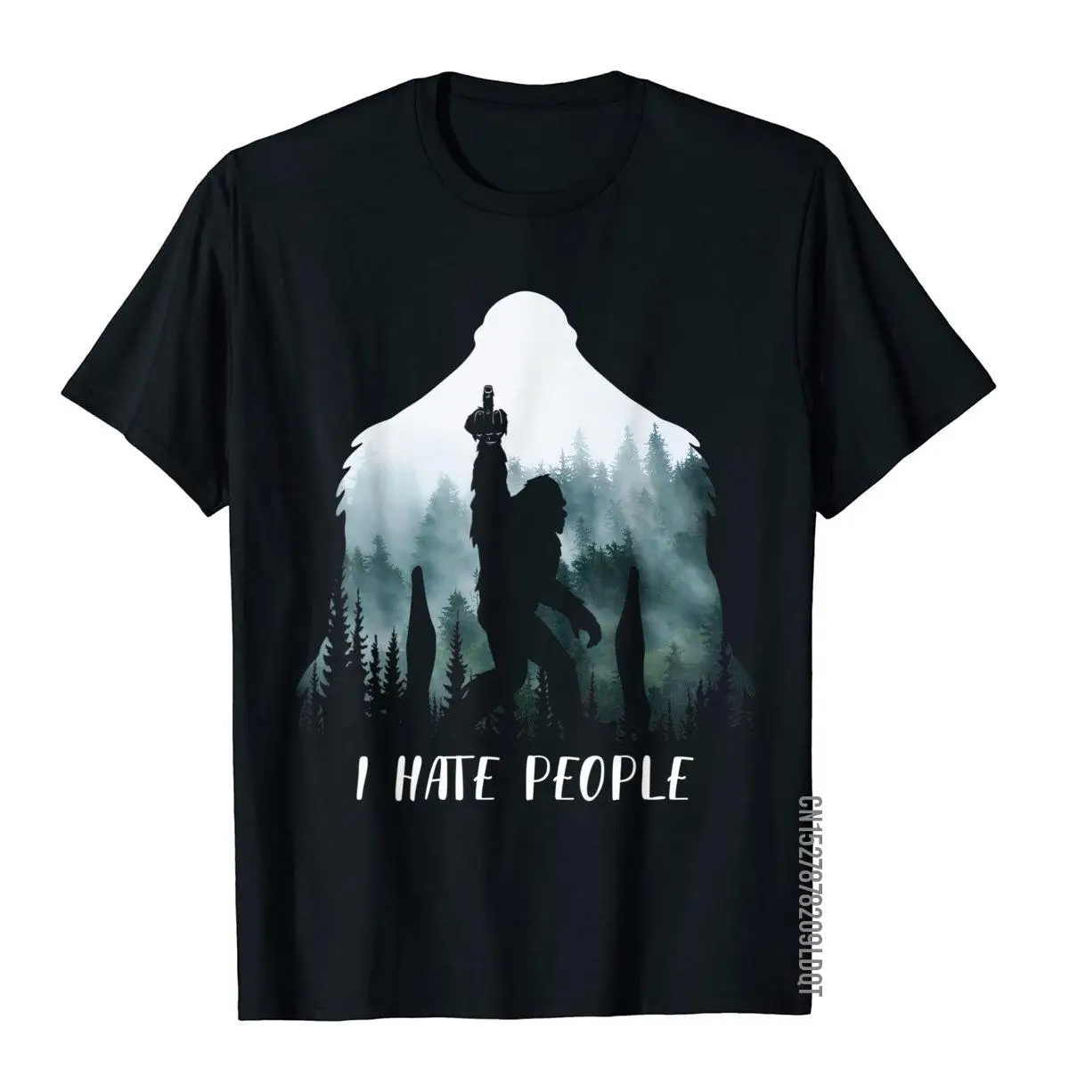 I Hate People Bigfoot Funny Bigfoot Camping Gift T-Shirt__B8296black