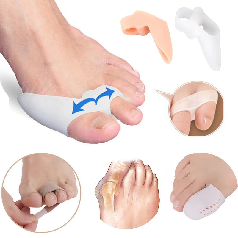 

2Pcs Silicone Gel Bunion Corrector Big Toe Separator Spreader Pedicure Tools Hallux Valgus Correction Foot Care Protector