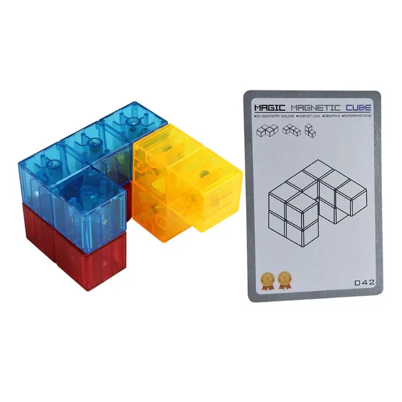 Магнитная головоломка твист куб снятие стресса строительные блоки 54 карты руководство Забавный малыш R7RB