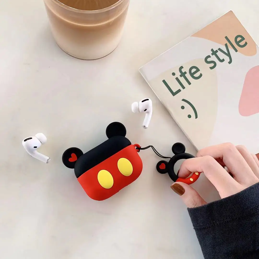 Чехол для наушников с милым рисунком Микки и Минни Маус, Bluetooth, чехол s для Apple Airpods Pro 3, мягкий силиконовый защитный чехол для наушников - Цвет: Mickey