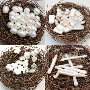 

5pcs / bag Natural Freshwater Pearl Loose Beads Semi-Hole Droplet Pearl DIY Necklace Bracelet Earring Jewelry Accessories