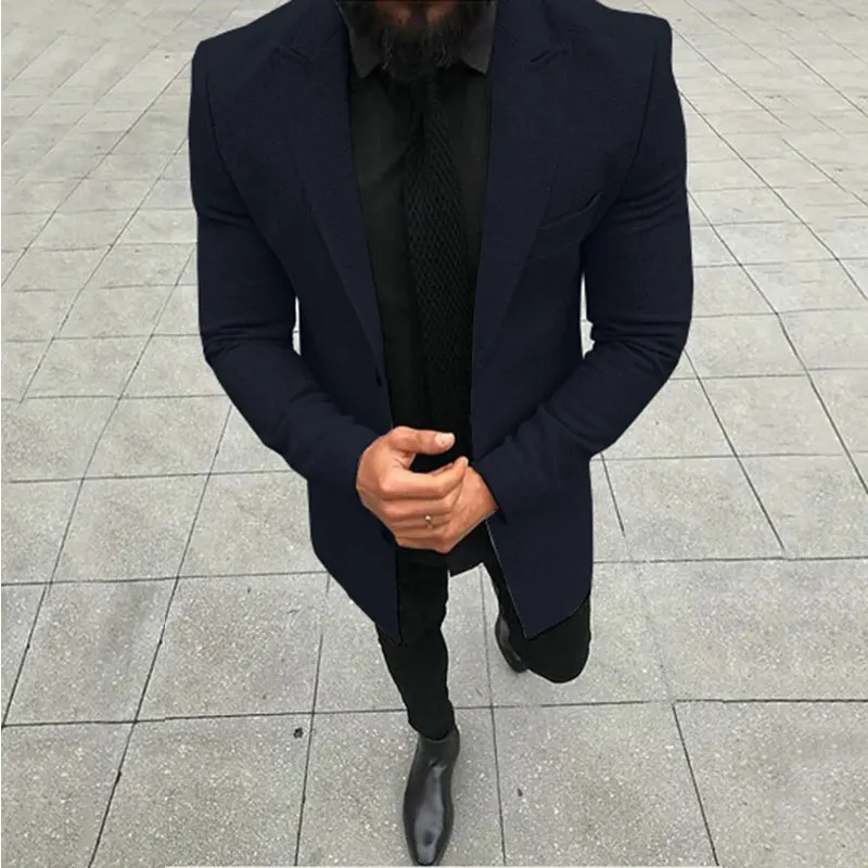

2022 New Men Fashion Jackets Plain Lapel Coat