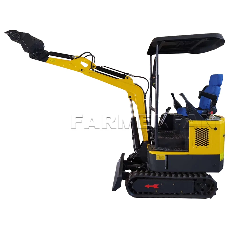 

Mini Excavator 1.3ton micro Small Digger with Rubber Track for garden construction