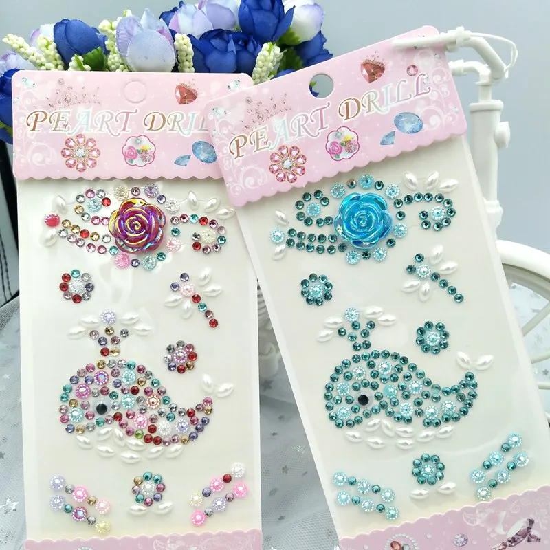 1/акриловые наклейки для дрели DIY вечерние украшения/Сотовый корпус/Компьютерное украшение автомобиля плоские с задней стороны жемчужные наклейки украшения