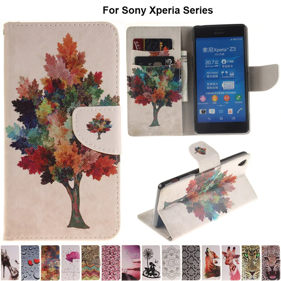 Кожаный чехол-книжка с орхидеей B42 для Sony Xperia Z3 Compact Z5 Mini C6 XA Ultra XZ S50h L55T M55W XZ1 XA1 Plus |