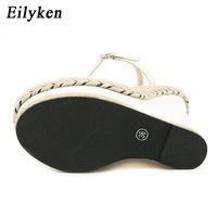 Eilyken Size 35-42 White Sandals For Women Summer Fashion Open Toe Ankle Buckle Strap Platform Wedge High Heels Dress Lady Shoes - Image 5