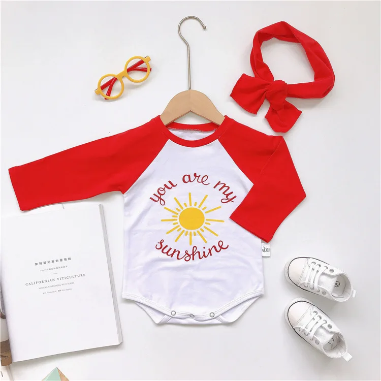 Новое поступление года; комбинезон с принтом для девочек и мальчиков; Милая Осенняя детская jumpsuit0-2t с длинными рукавами