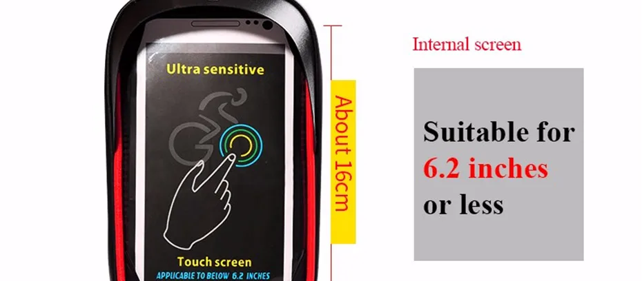 Велосипедная Передняя сумка на колесиках 6,2 дюймов из ТПУ с сенсорным экраном, водонепроницаемая велосипедная сумка для горной дороги, чехол для велосипеда, аксессуары для велоспорта