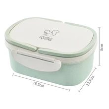 Двухслойная коробка для хранения пшеничного стебля, зеленая коробка для хранения еды, портативная Студенческая розовая изоляционная коробка для ланча