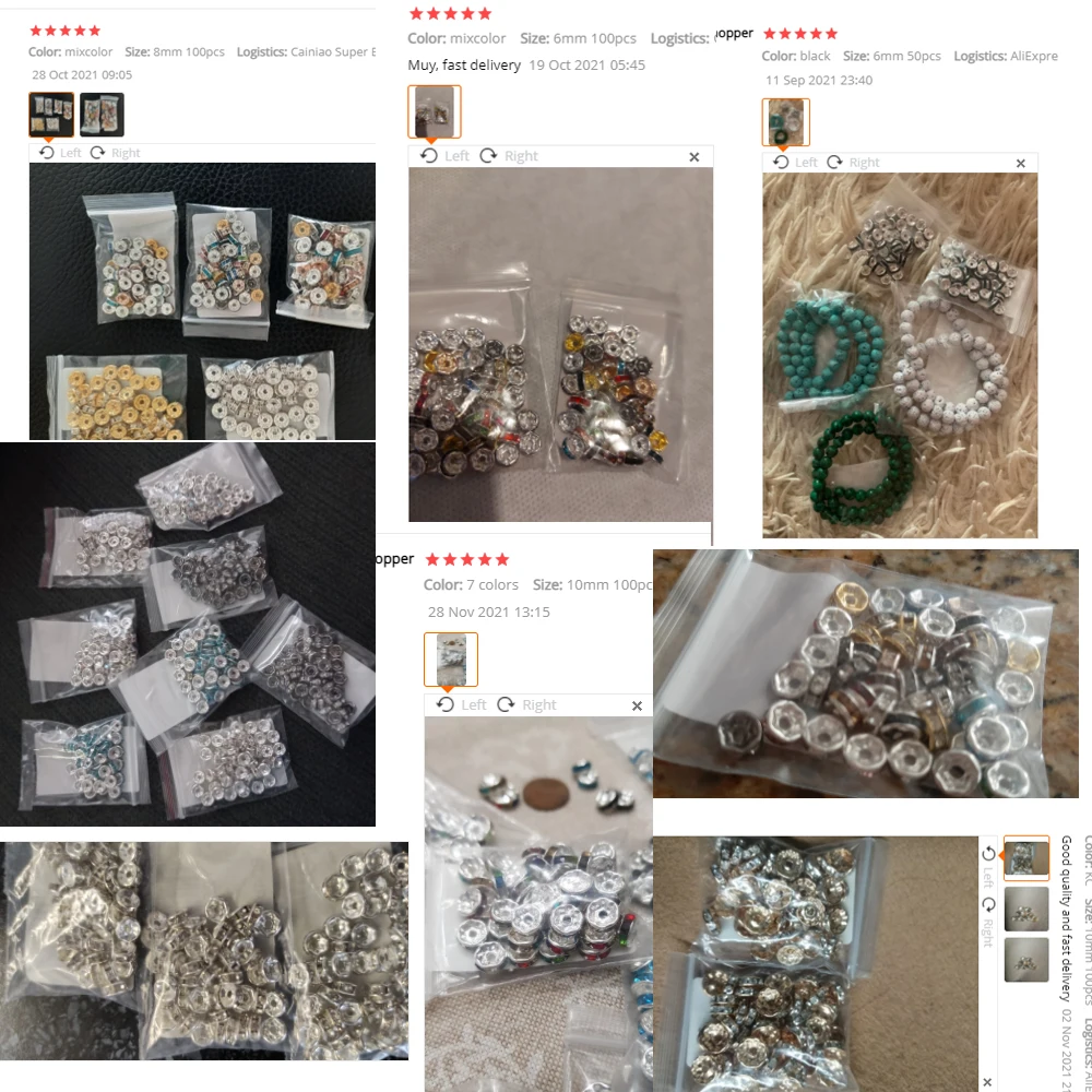 Mixed Rhinestone Spacer Beads 4