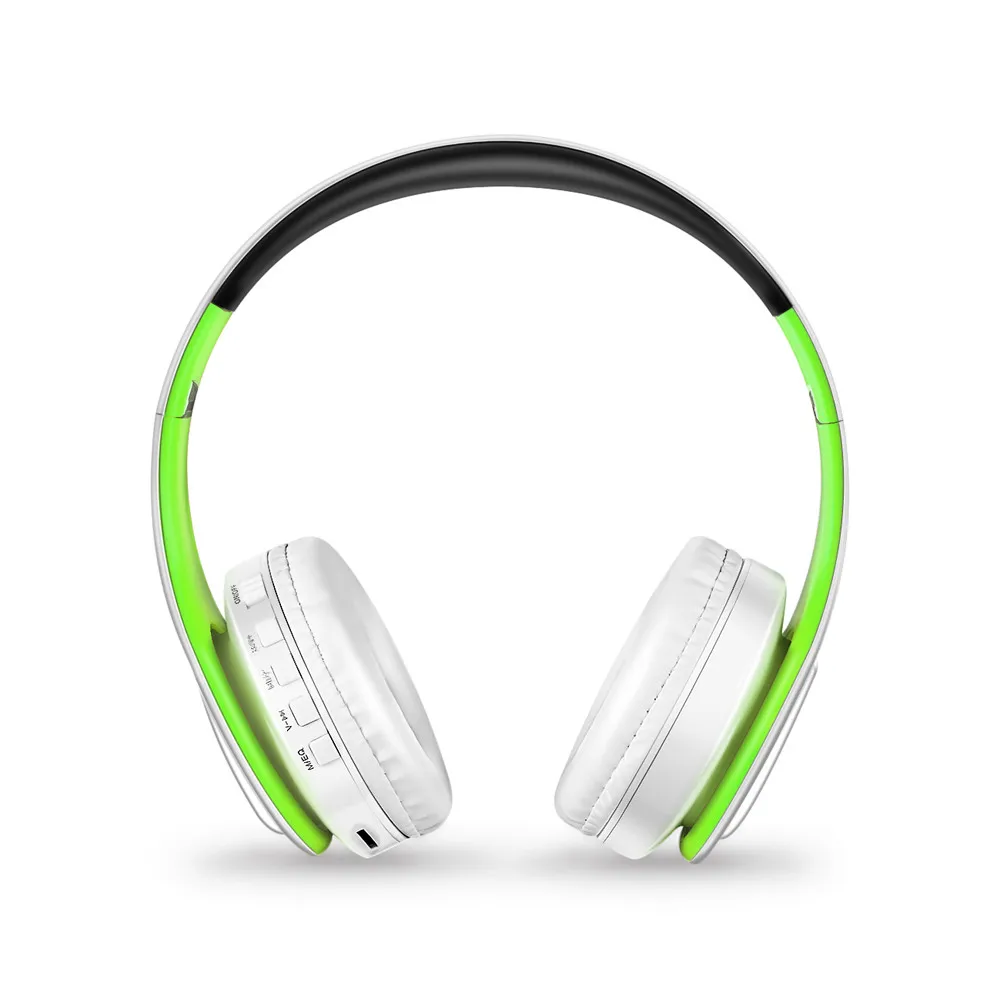 Mosunx Беспроводная Bluetooth складная гарнитура стереонаушники гарнитура для SD Bluetooth гарнитура со слотом для sd-карты - Цвет: Зеленый