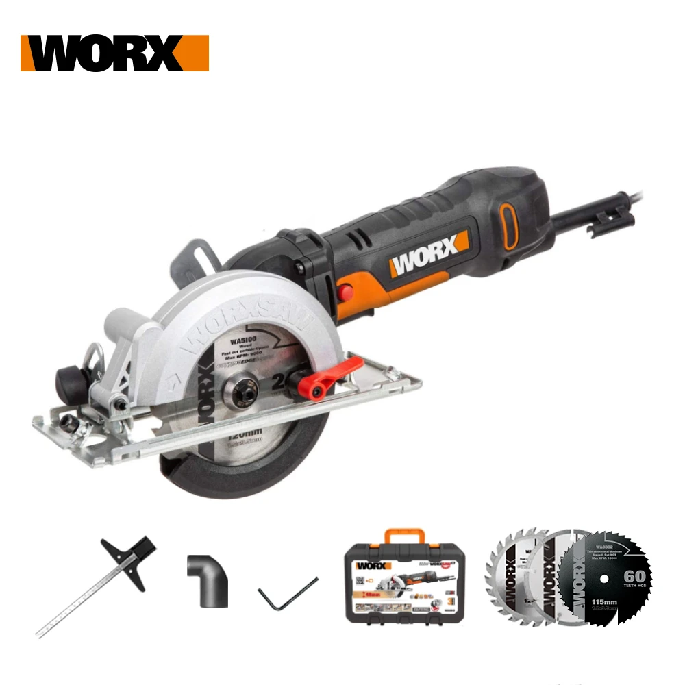 Worx WX439 Дисковая пила компактная 500W 120 мм кейс для дома DIY электроинструменты