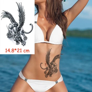 

Waterproof Temporary Tattoo Sticker monster tiger eagle tatoo water transfer fake tatoo flash tatto Woman Man kid 14.8*21 cm