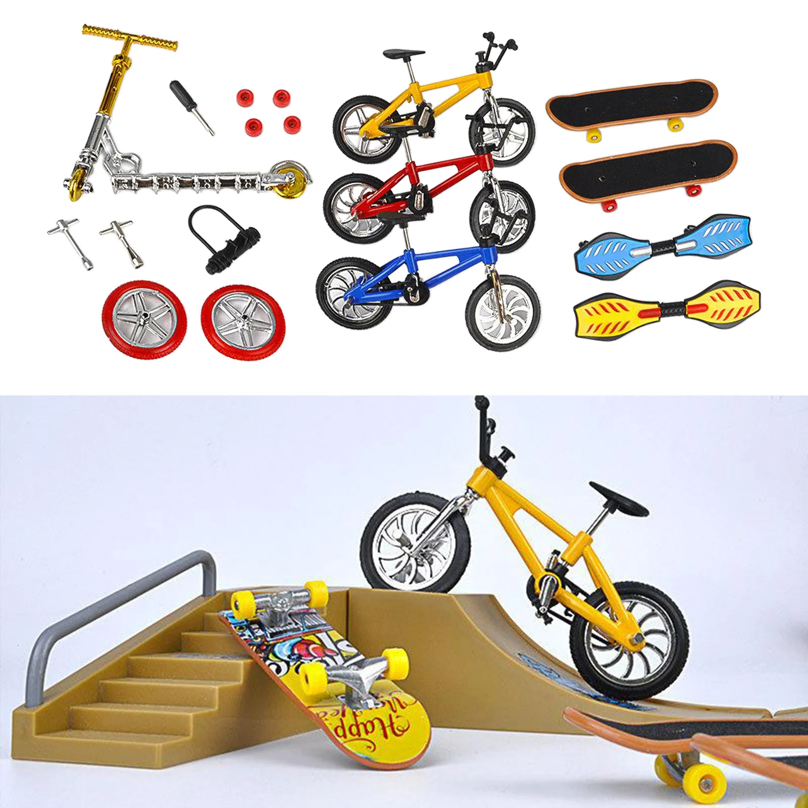 1:18 Bike Scooter Finger Skateboard Fingerboard Educational Toys to Development Kids Hand and Eye Coordination