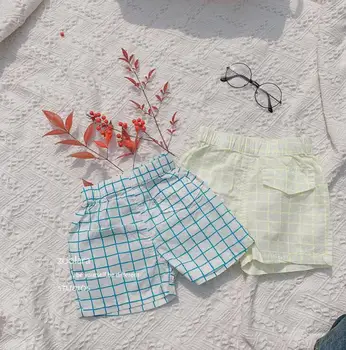 

2020 New Arrival Girls Boys Cotton Plaid Shorts Summer Kids Shorts 2-7 years PY932
