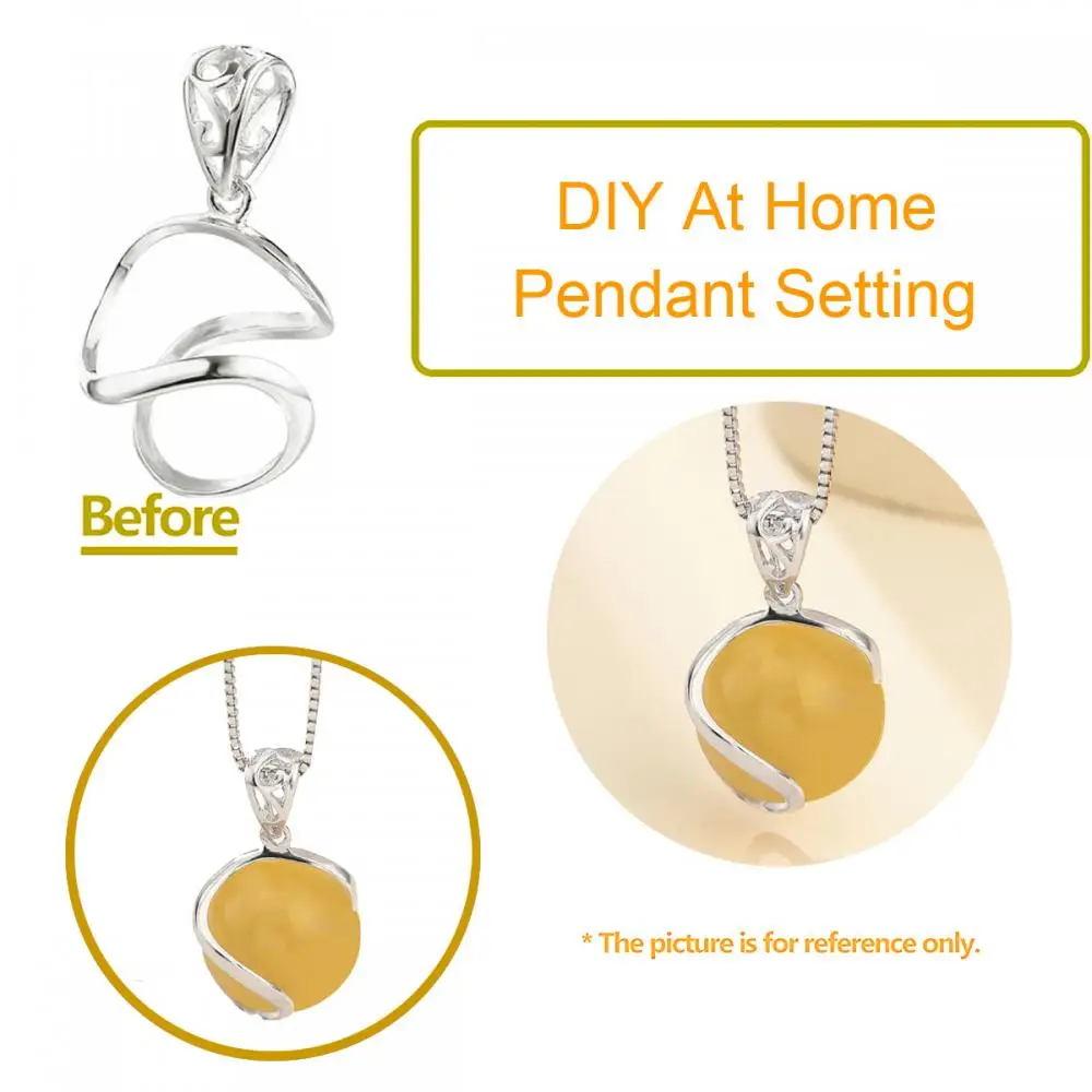 925 Sterling Silver Pendant Blank fit 10-12mm Round Pearl or Cabochon Pendant Mounting Setting for Handmade Jewelry Charm Making