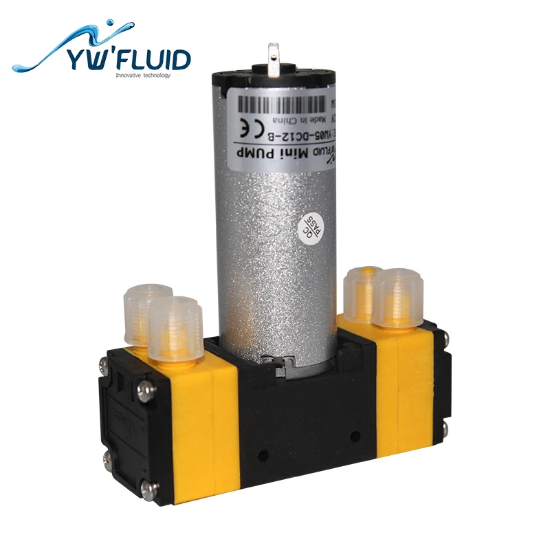 YWfluid YW05 B DC 12V/24V Максимальный расход 1200 мл/мин. микро диафрагменный компрессор