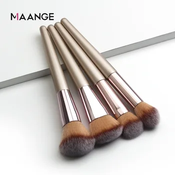 

MAANGE 4 Pcs Champagne Makeup Brushes Set For Foundation Powder Blush Eyeshadow Concealer Make Up Brush Cosmetics Beauty Tools