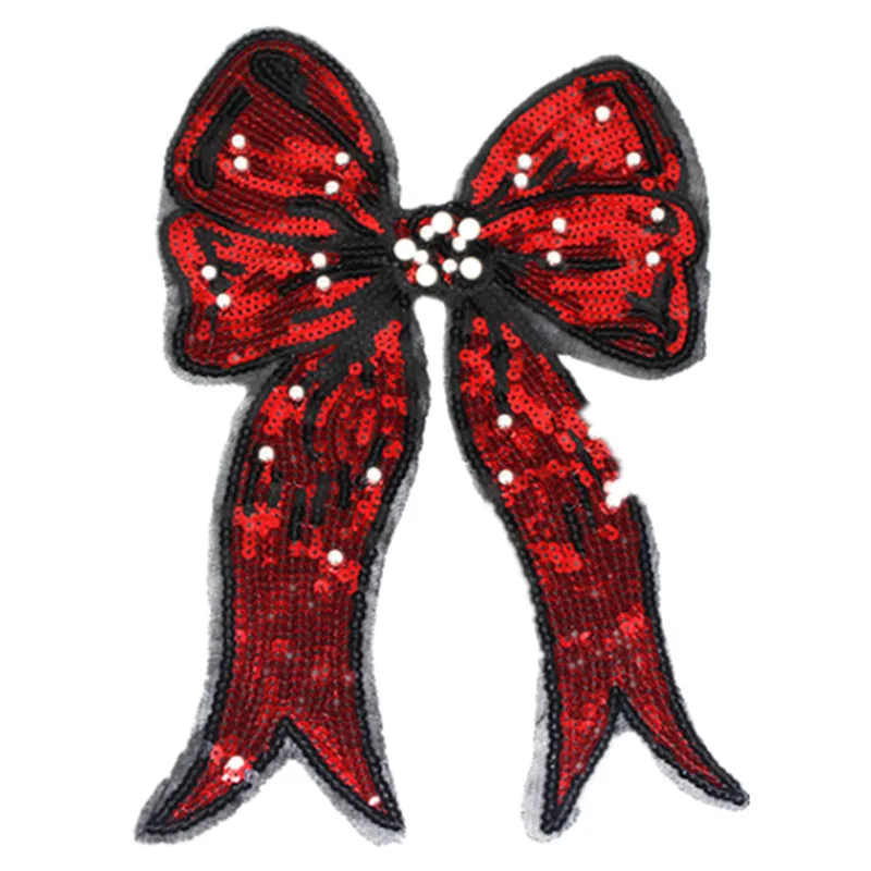 

Locomotive Clothes Diy Flower Patch Punk Rock Style Street culture Icon 310mm Bowknot Pearls Sequins patches for clothing women