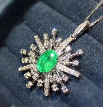 

Emerald Pendant Solid S925 Sterling Silver Emerald Necklace For Women Colour Gem Stone