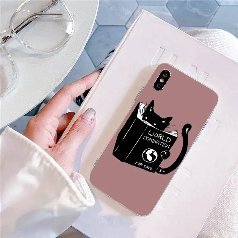 Cat Cute art Phone Case for iphone 13 11 12 pro XS MAX 8 7 6 6S Plus X 5S SE 2020 XR case iphone xr waterproof case