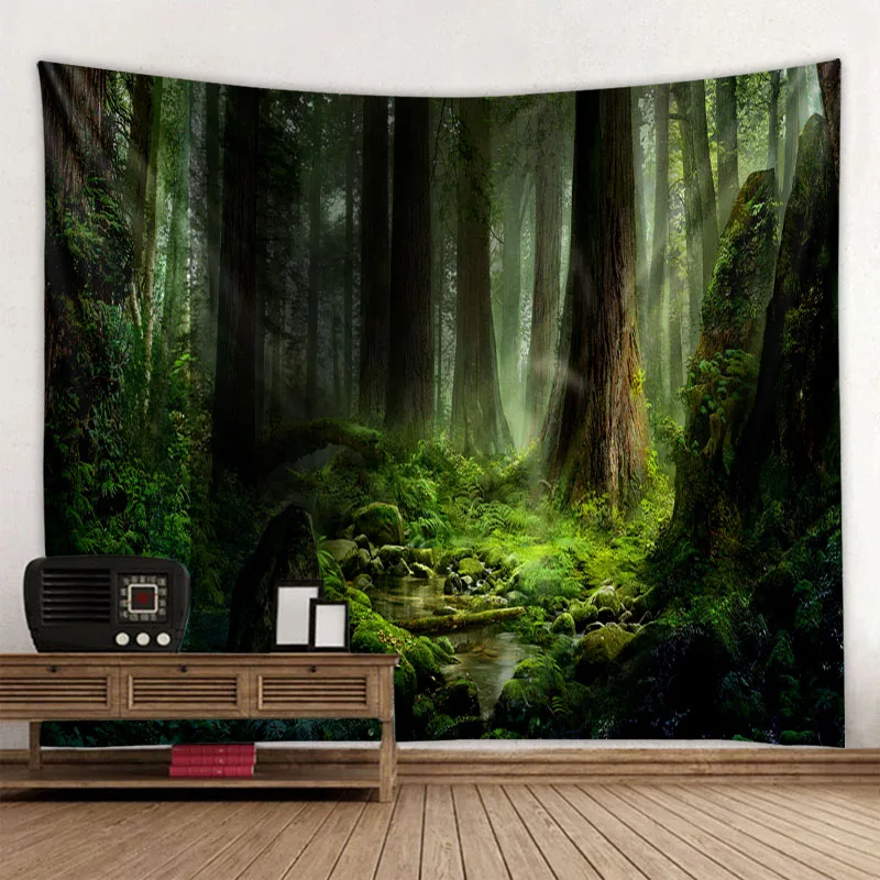 Jungle Tapestry Natural Forest Wall Hanging Hippie Bohemian Mandala Wall Art Home Decor 8 Sizes