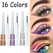 

Professional Shiny Eye Liners Cosmetics Eyeliner Gel Women Pigment Silver Rose Gold Color Liquid Glitter Eyeliner Makeup Beauty