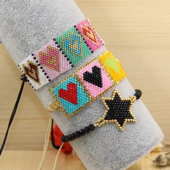 

2 pcs,Heart bracelets,Miyuki Beaded bracelet,Boho Style Friendship bracelet,Miyuki Seed Beads,Summer beach bracelet,wholesale.