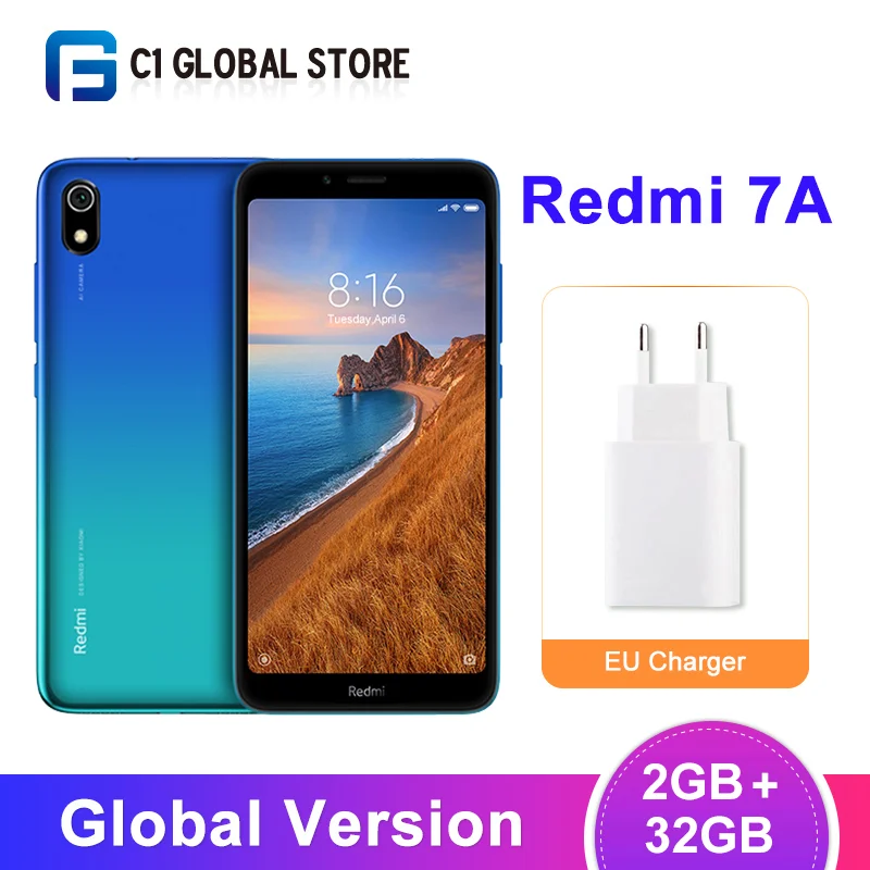 Xiaomi Redmi 7A смартфон с восьмиядерным процессором Snapdragon 439 ОЗУ 2 Гб ПЗУ 32 ГБ 5 45 дюйма 12