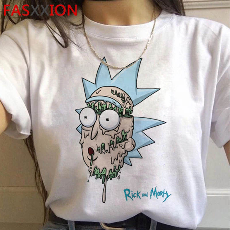 Rick and Morty Funny Cartoon Harajuku T Shirts Women Ricky N Morty Ullzang T-shirts Grunge 90s Tshirts Aesthetic Top Tees Female