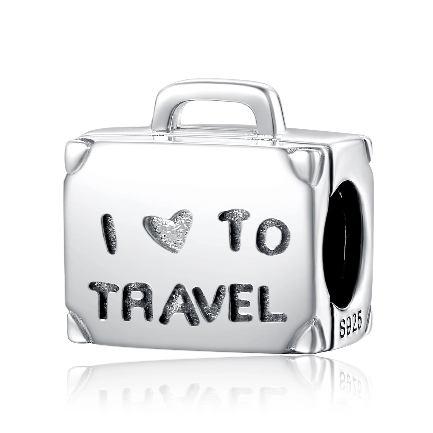 JewelryPalace Travel Luggage 925 Sterling Silver Beads Charms Silver 925 Original Fit Bracelet Silver 925 original Jewelry Lady