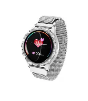 Новинка D18 Smart WatchIP67 водонепроницаемый мониторинг сердечного ритма кровяного давления отслеживание сна женский физиологический браслет-напоминатель - Цвет: silver